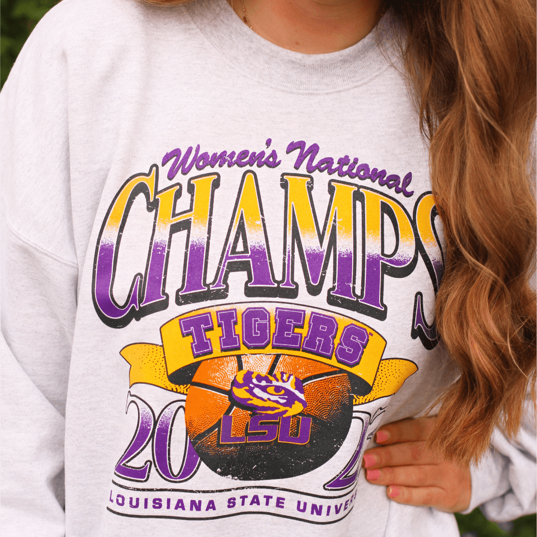 LSU 2023 Women's Basketball National Champs Vintage Sweatshirt - Shop B-Unlimited