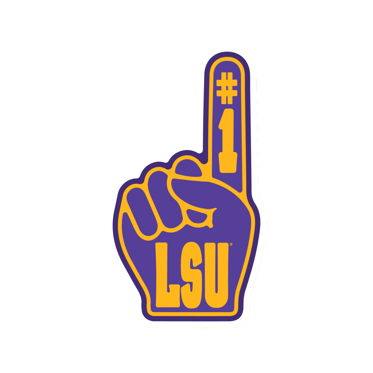 LSU Foam Finger Sticker - Shop B-Unlimited
