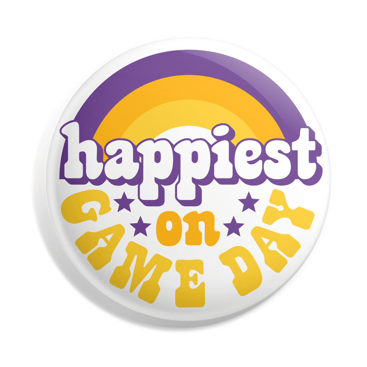 LSU Happiest Gameday Button - Shop B - Unlimited - novelty pin