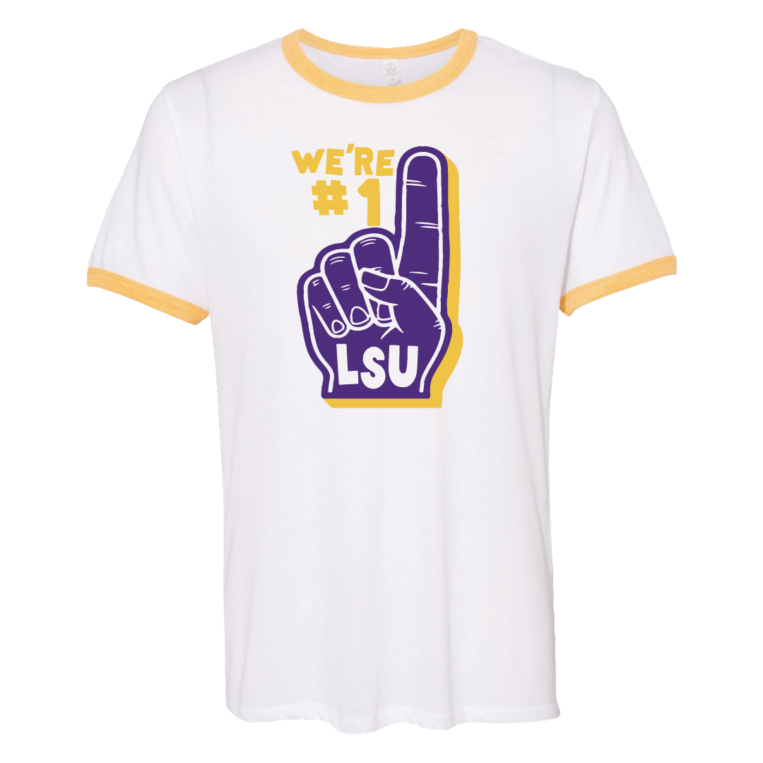LSU Number One Ringer T-Shirt - Shop B-Unlimited