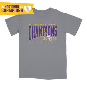 LSU Tigers 2023 Baseball National Champions Block Banner T-Shirt - Shop B-Unlimited