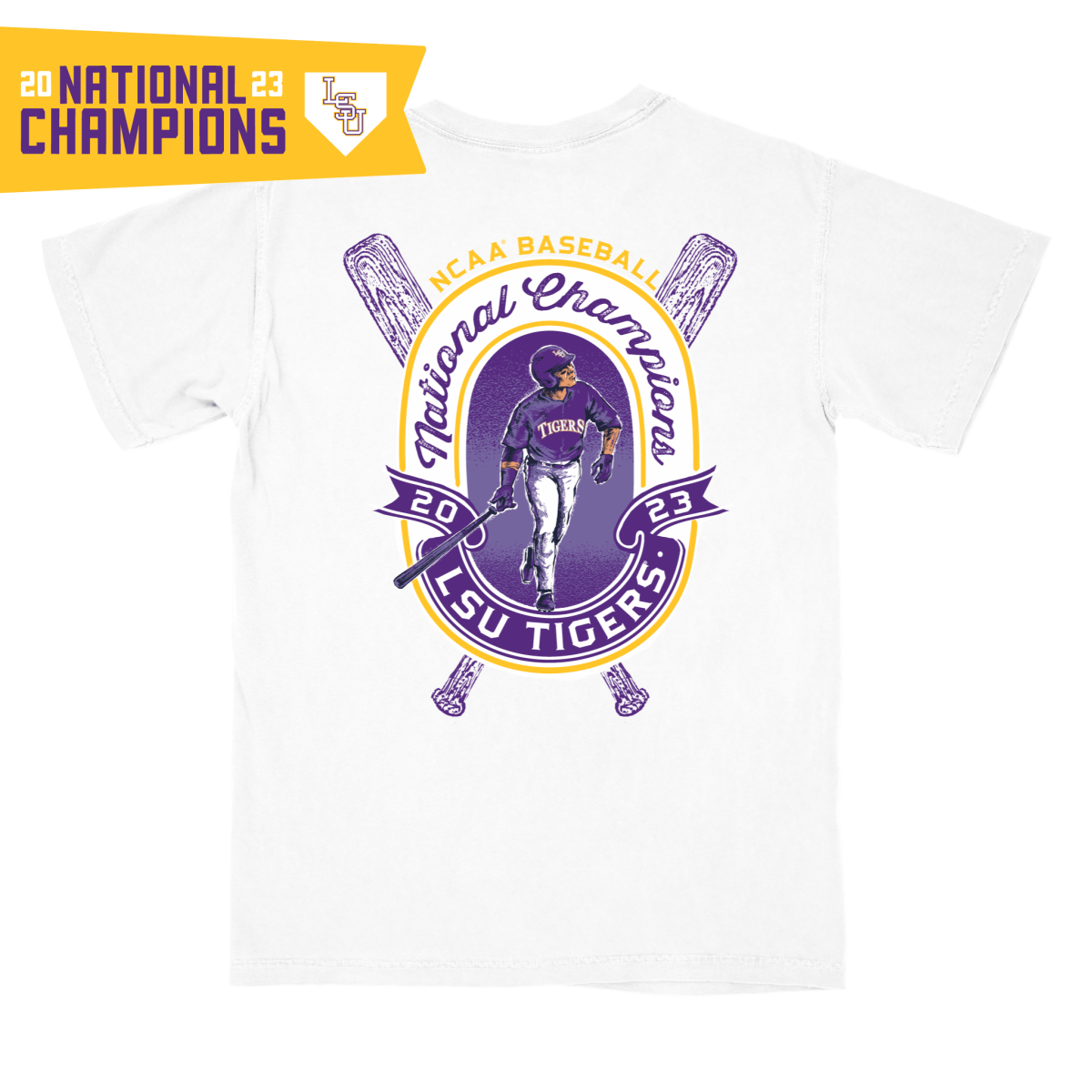 LSU Tigers 2023 Baseball National Champions Grand Slam T-Shirt - Shop B-Unlimited