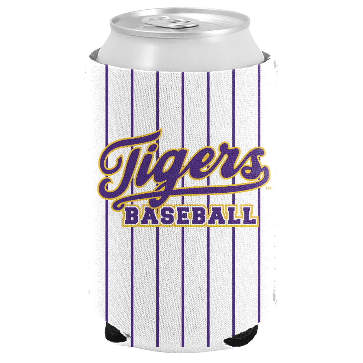 LSU Tigers Baseball Pinstripe Can Cooler - Shop B-Unlimited