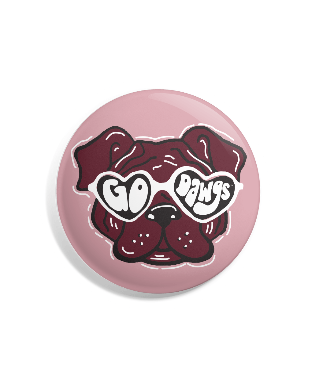 Mississippi State Go Dawgs Dawg Face Button - Shop B - Unlimited - novelty pin
