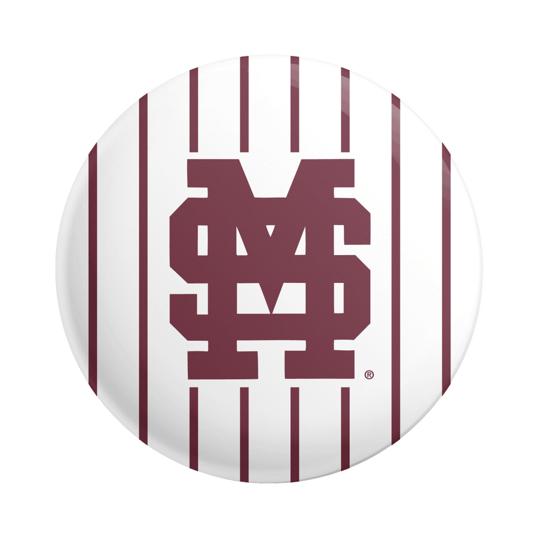 Mississippi State Pinstripe Button - Shop B - Unlimited - novelty pin