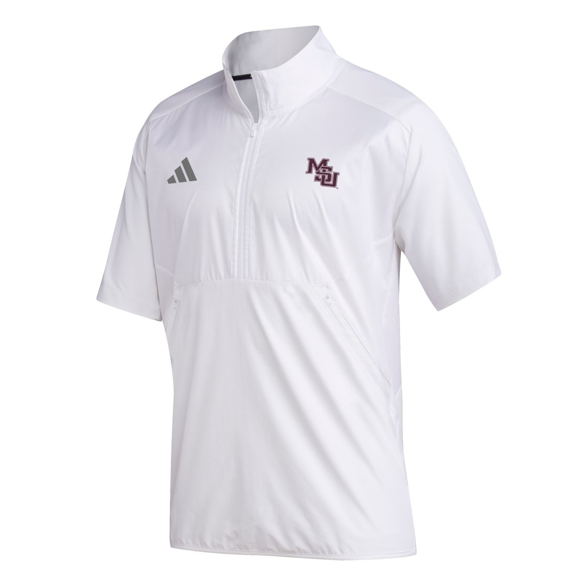 Mississippi State University Adidas Interlocking Logo Short Sleeve Quarter Zip - Shop B-Unlimited