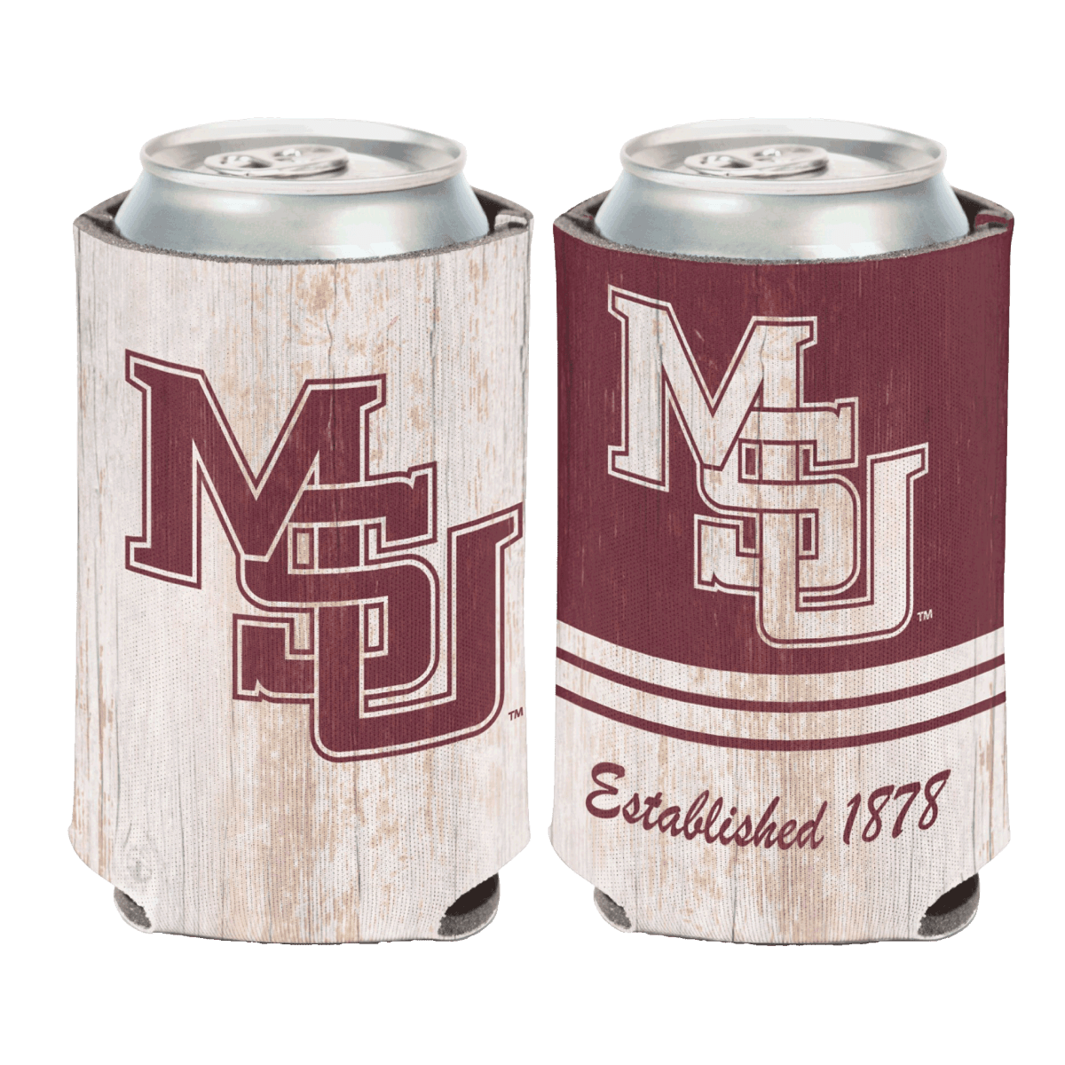 Mississippi State University Interlocking Logo Can Cooler - Shop B - Unlimited - novelty drinkware