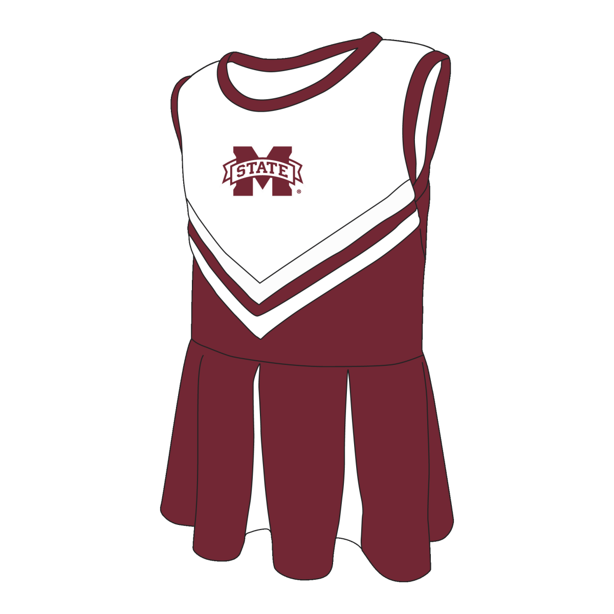 Mississippi State University Kids Pleated Cheer Dress - Shop B - Unlimited - youth jersey