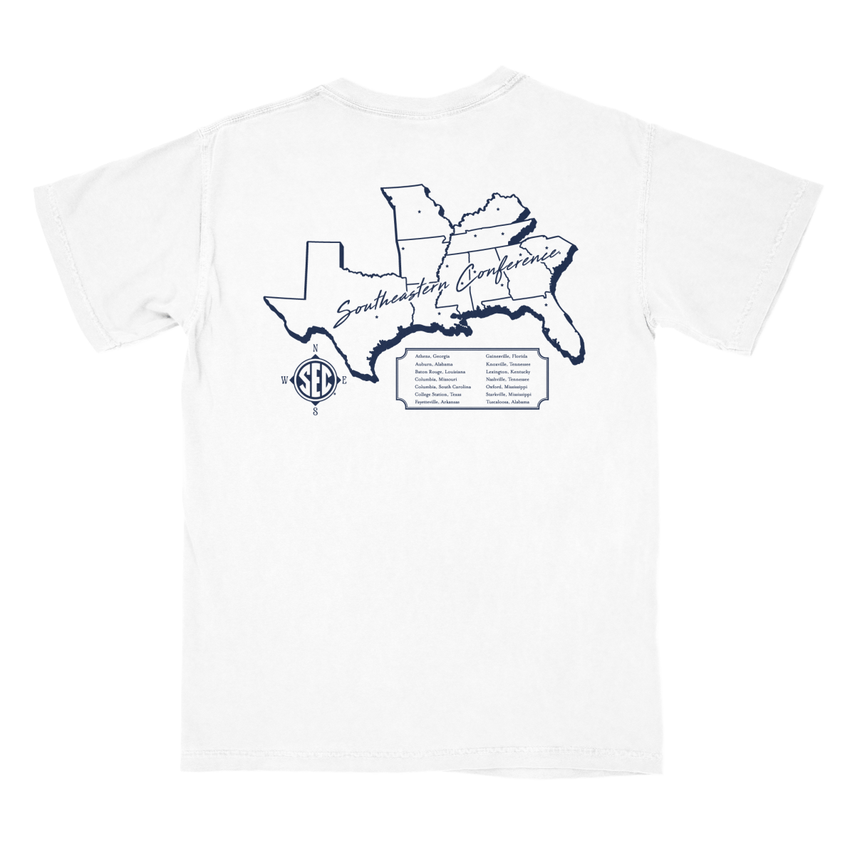 Mississippi State University SEC Regional Map T-Shirt - Shop B-Unlimited