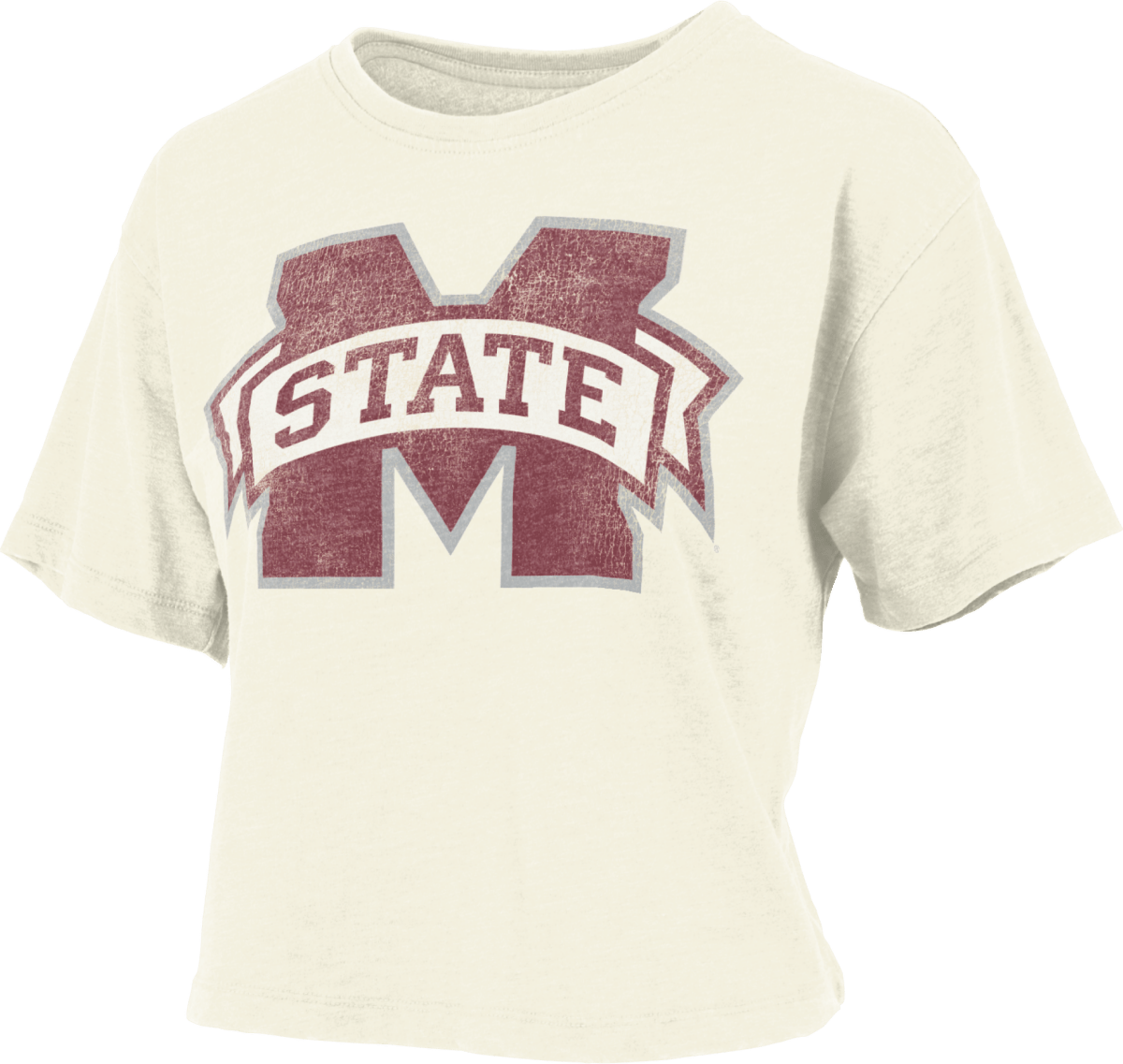 MSU Pressbox Distressed Logo Cropped T-Shirt - Shop B-Unlimited