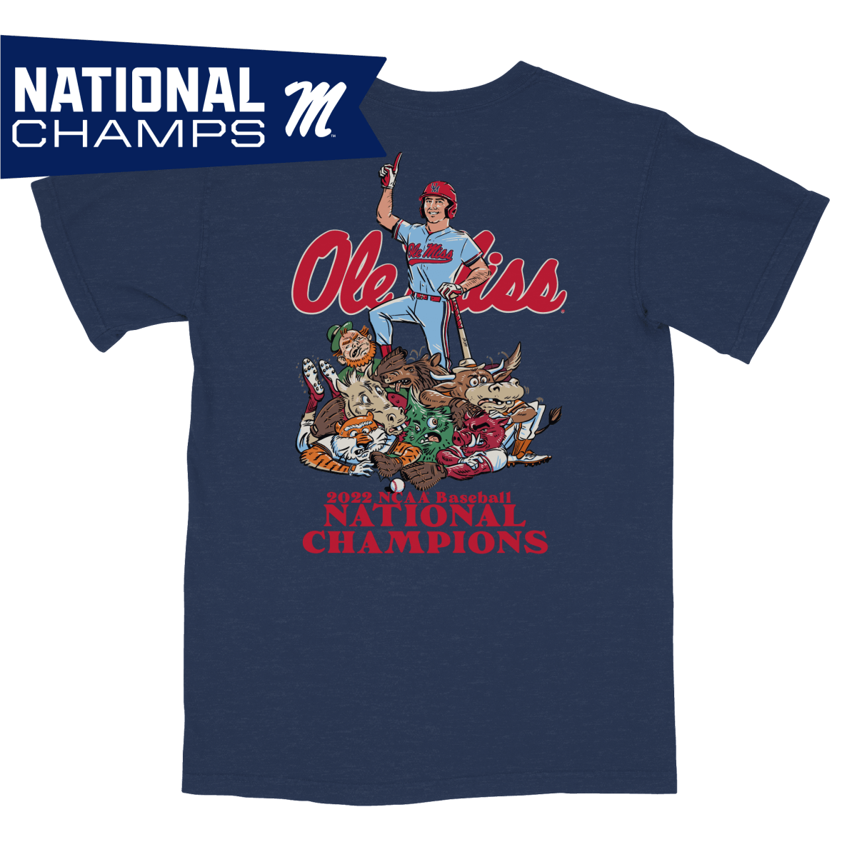 Ole Miss Rebels ProSphere 2022 NCAA Men's Baseball College World Series  Champions Logo T-Shirt - Powder Blue
