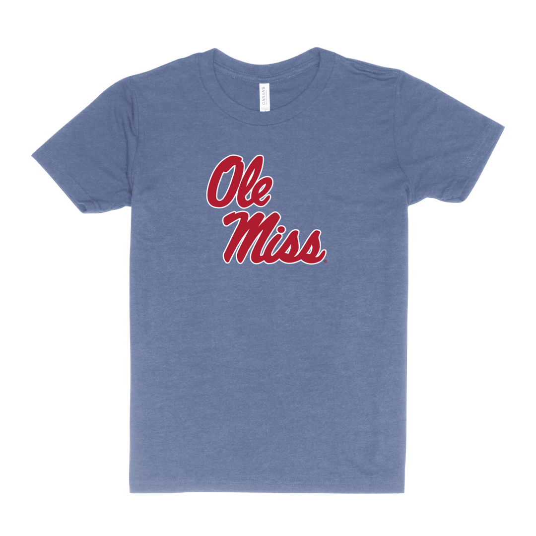 Ole Miss Helmet Script Youth T - Shirt - Shop B - Unlimited - youth tee