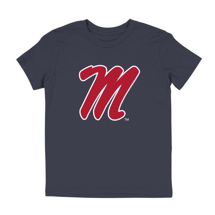 Ole Miss M Script Logo Youth T - Shirt - Shop B - Unlimited - youth tee