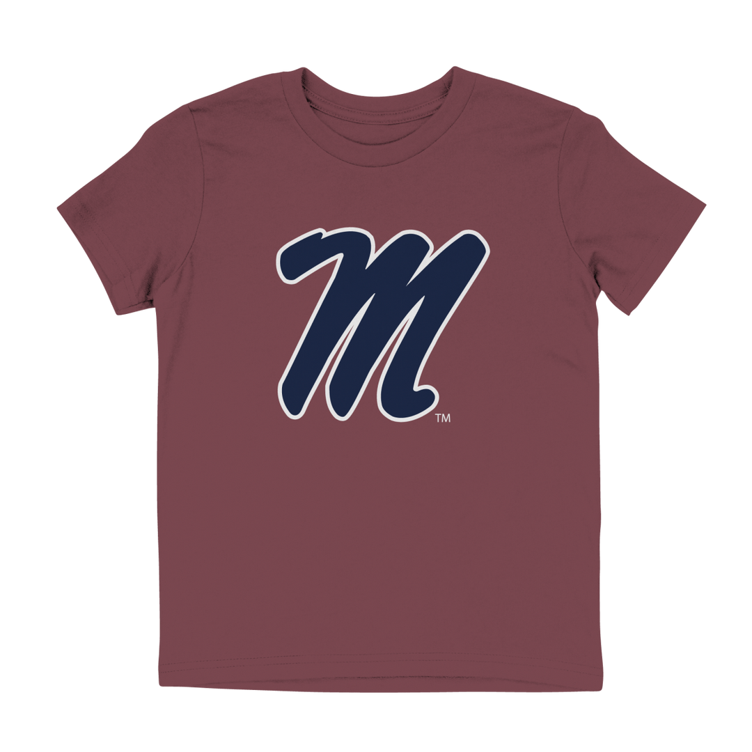 Ole Miss M Script Logo Youth T - Shirt - Shop B - Unlimited - youth tee