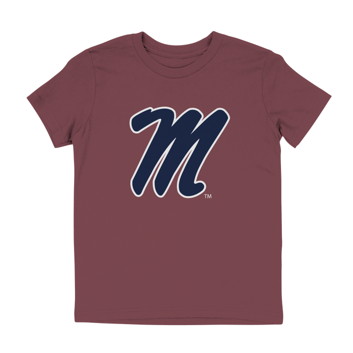 Ole Miss M Script Logo Youth T - Shirt - Shop B - Unlimited - youth tee