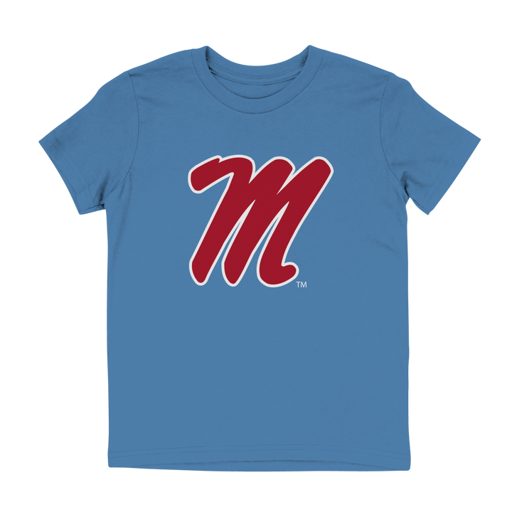 Ole Miss M Script Logo Youth T - Shirt - Shop B - Unlimited - youth tee