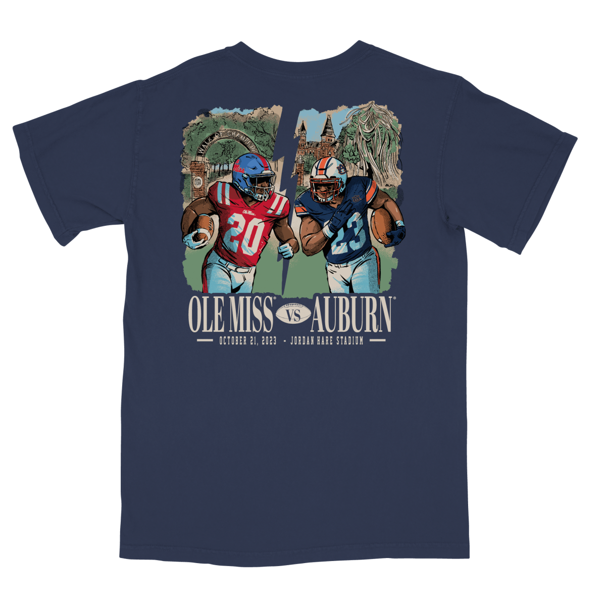 Ole Miss Rebels vs Auburn Tigers Game Day 2023 T-Shirt - Shop B-Unlimited