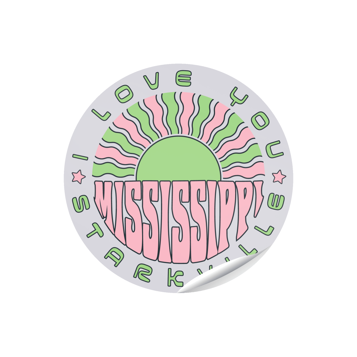 Starkville Groovy Sun Sticker - Shop B - Unlimited - novelty sticker