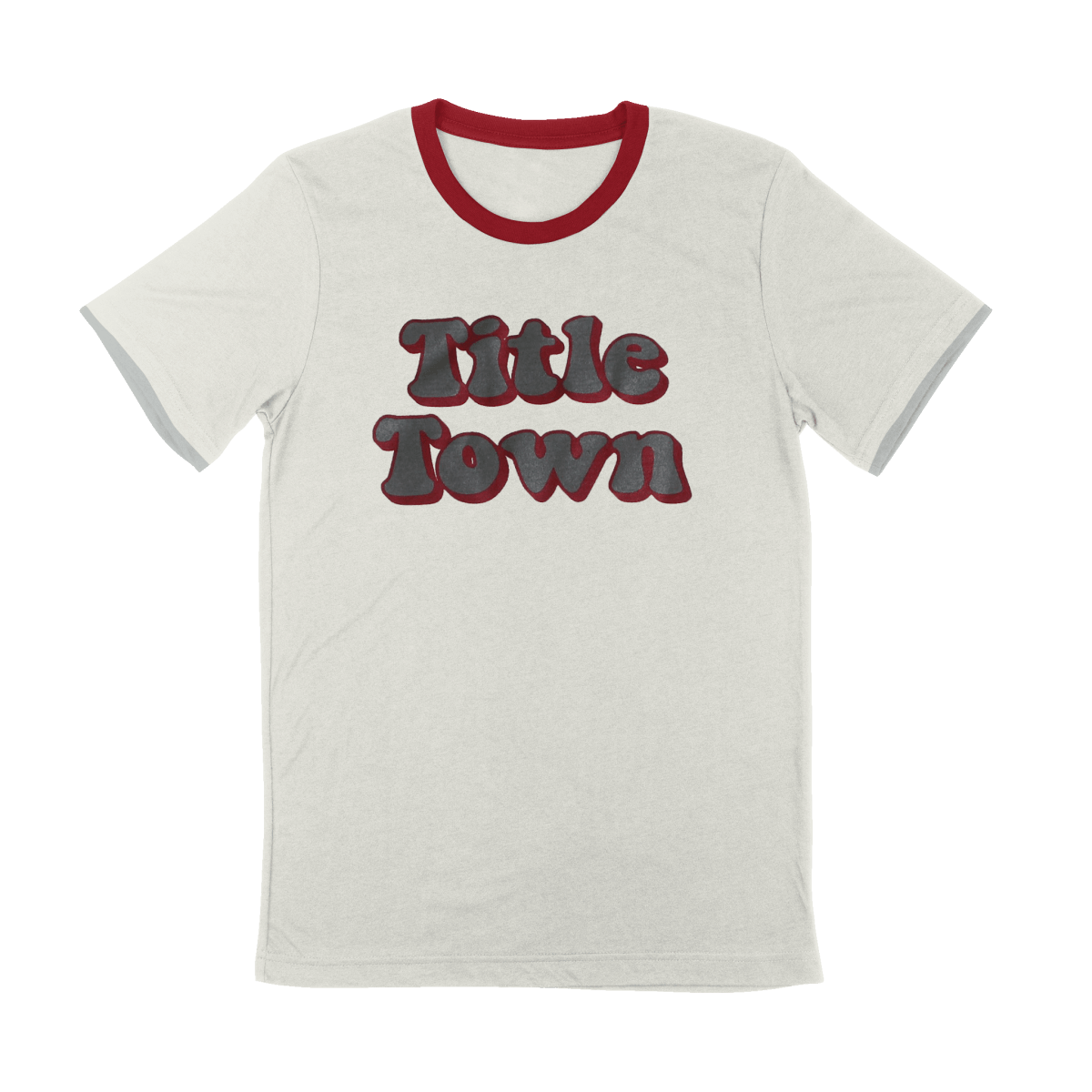Title Town Bubble Letters Ringer T-Shirt - Shop B-Unlimited