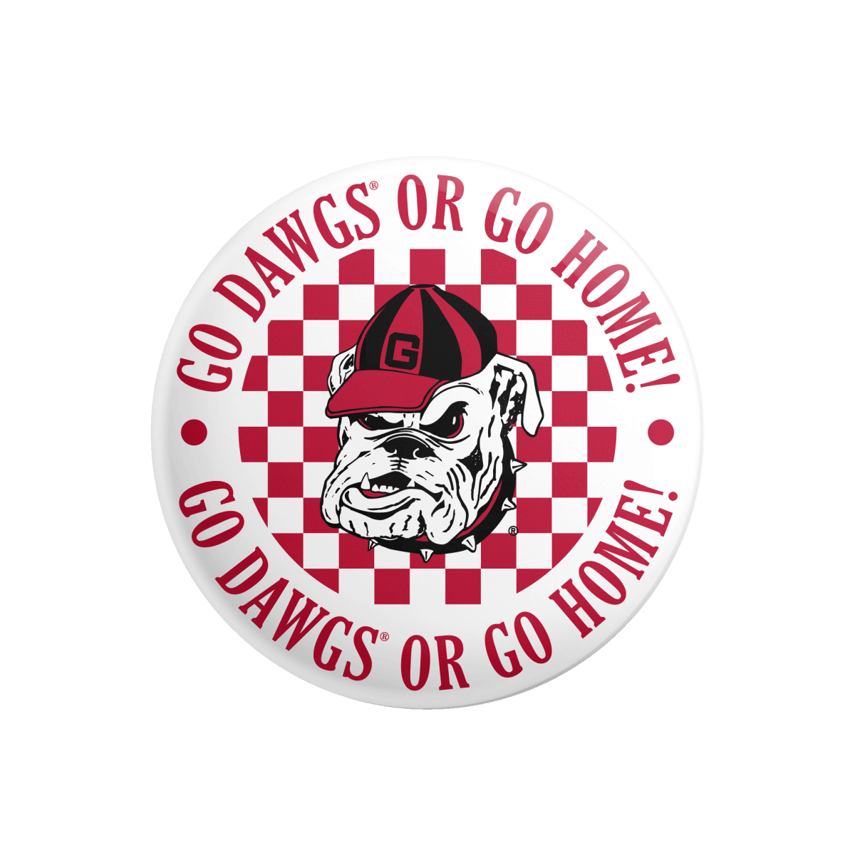 UGA Checkered Button - Shop B-Unlimited