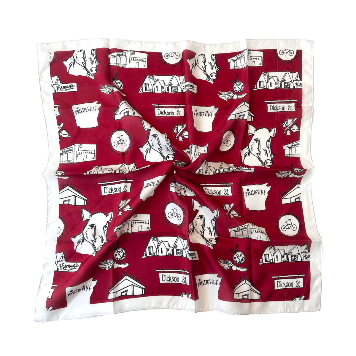 University of Arkansas College Town Toiles Campus Silk Scarves - Shop B-Unlimited