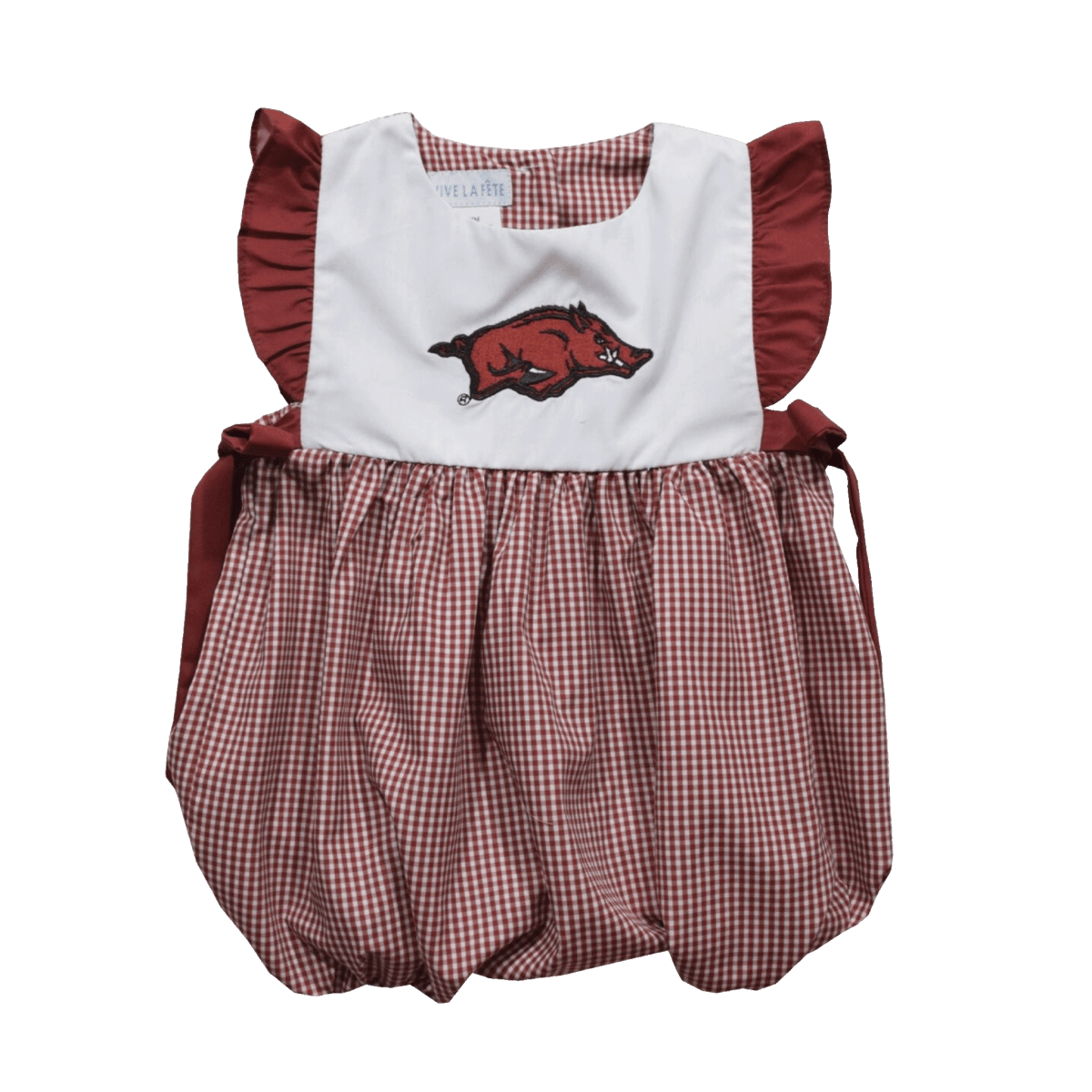 University of Arkansas Gingham Girls Bubble Dress - Shop B - Unlimited - youth infant