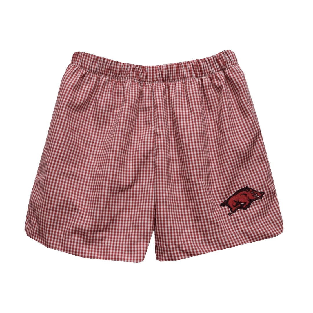 University of Arkansas Gingham Pull On Short - Shop B - Unlimited - youth bottoms