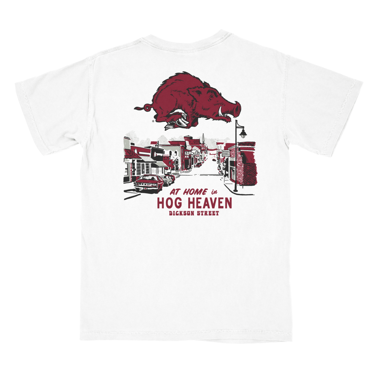 University of Arkansas Vault Hog Heaven On Dickson Street Pocket T-Shirt - Shop B-Unlimited