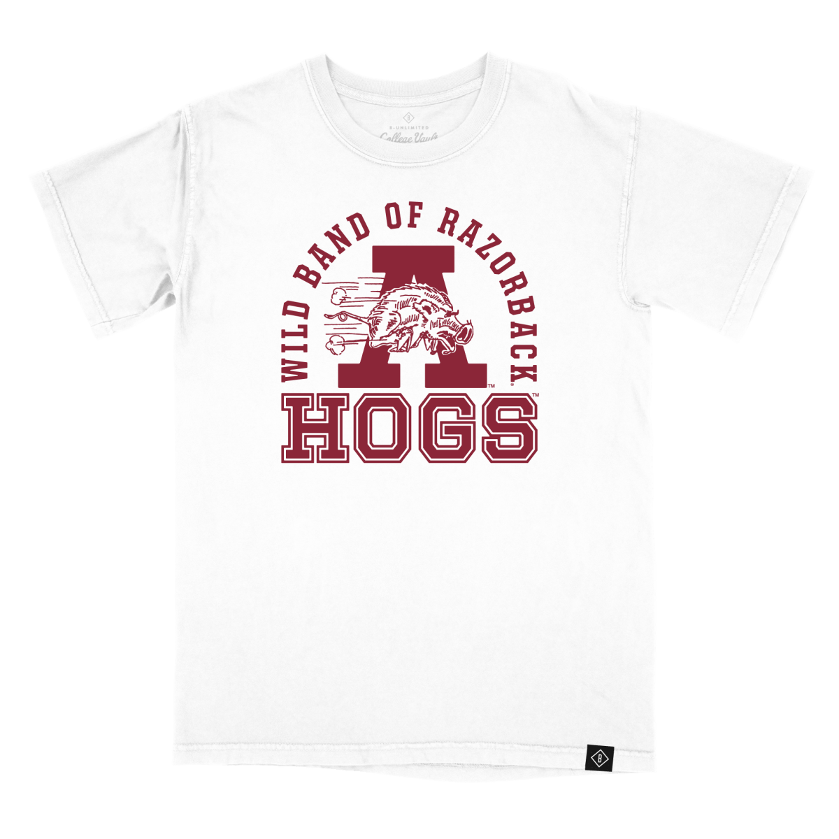 University of Arkansas Vault Hog Running Through the A T-Shirt - Shop B-Unlimited