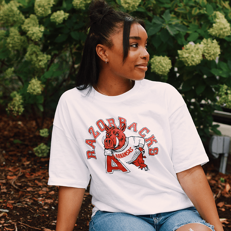 University of Arkansas Vault Leaning Hog T - Shirt - Shop B - Unlimited - men tee