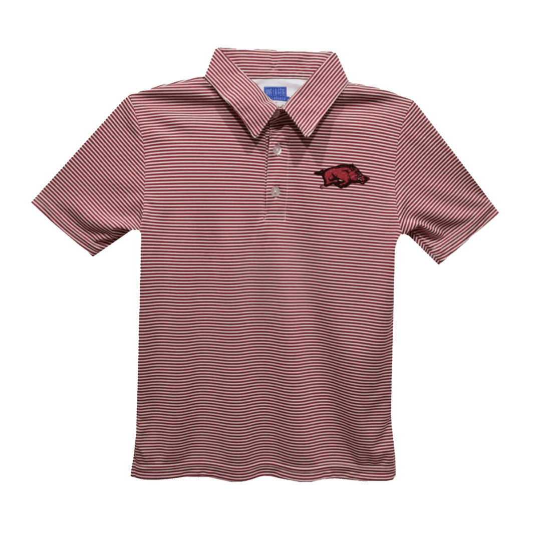 University of Arkansas Youth Stripes Short Sleeve Polo Box Shirt - Shop B - Unlimited - youth tee