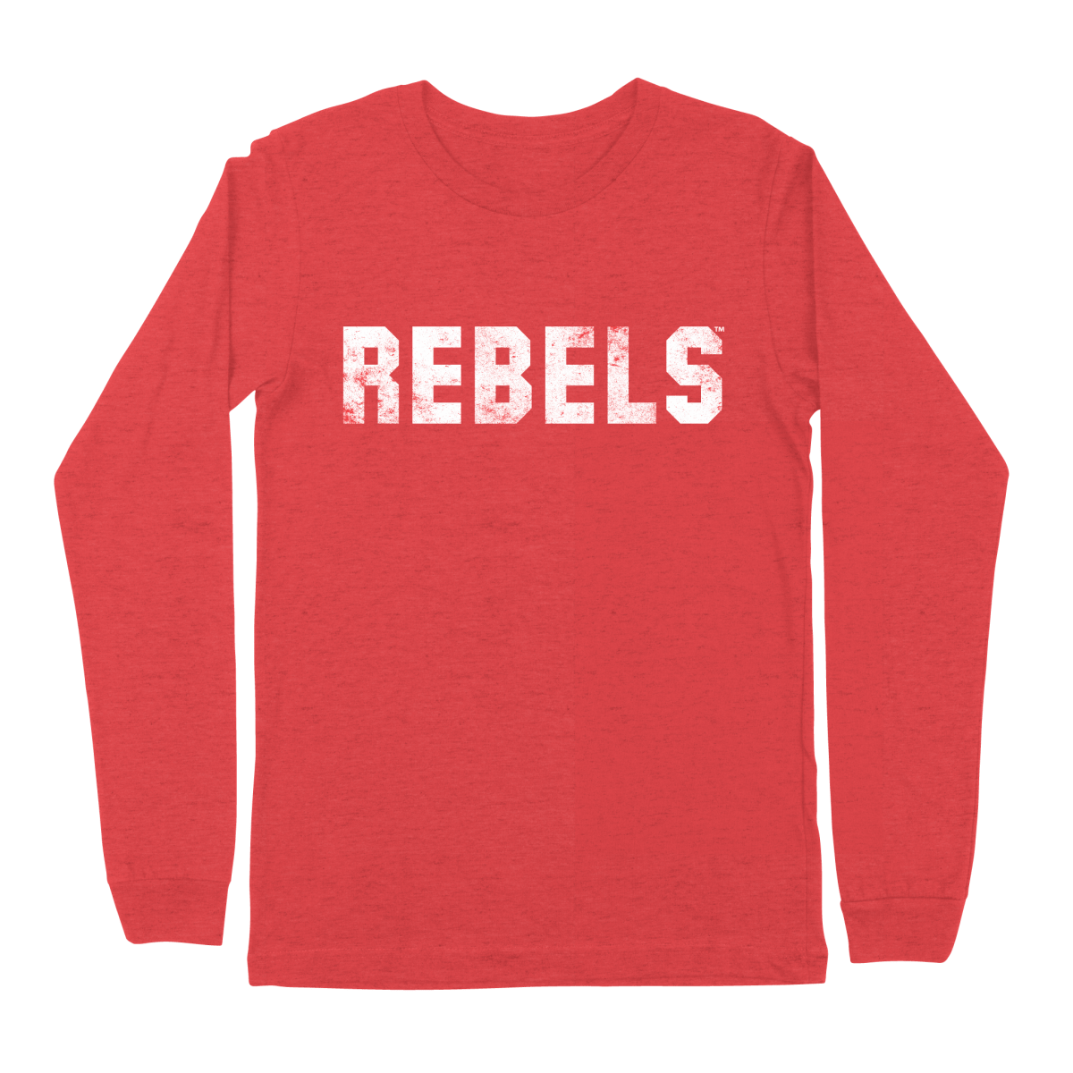 University of Mississippi Distressed Simple Text Long Sleeve T-Shirt - Shop B-Unlimited